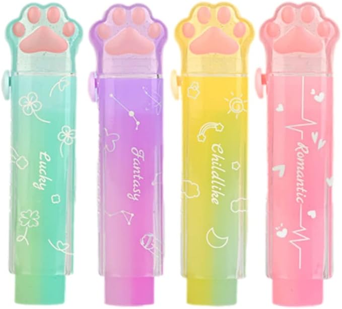 Daphilly Retractable Pencil Eraser, Cute Erasers, Gradient Jelly Eraser by Unknown