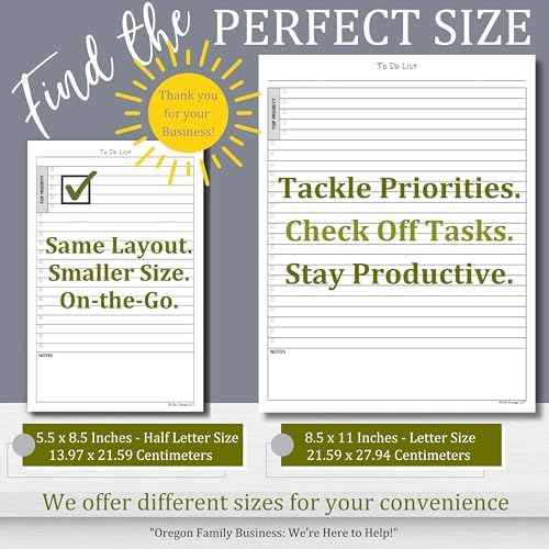 Life Charge To Do List Notepads for Work, Daily Checklist Planner Pads with Priority & Notes, 2 Pack, 100 Pages Total, 8.5 x 5.5 Half Letter, Portrait