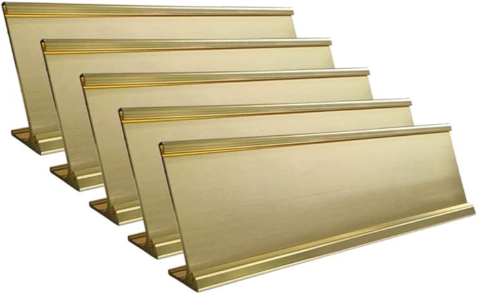 2" x 8" Aluminum Desk Name Plate Holder, Office Business Desk Sign Holder by Icomecn