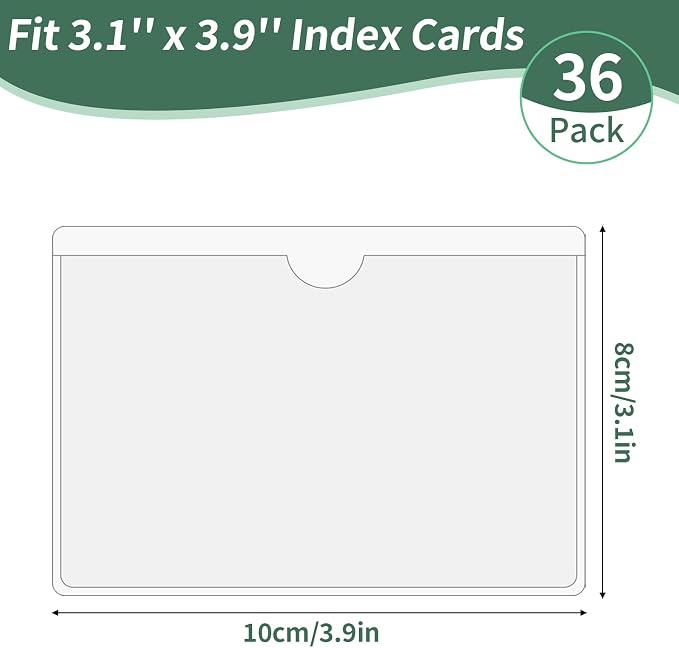 NIUBIER Storage Bin Labels, 36 Pack 3x3.5 Inches Index Card Holder, Removable - Image 2