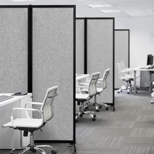 Room Partition 2.0 Upgrade Version,6'L* 6'7"H,3 Panel,Light Grey