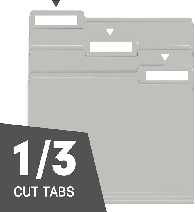 File Folder, RAZCC 150 Pack 1/3 Cut Tab File Folders Letter Size, Folders - Image 3