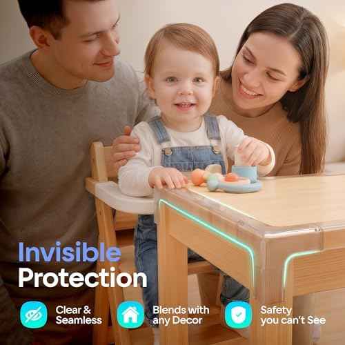 Furniture Corner & Edge Safety Bumpers, 16ft Edge Protector & 4 Clear Corner Protector Baby Proofing. Clear Corner Guards for Corner Table Protector for Kids. Cabinet Edge Protector & Corner Bumpers