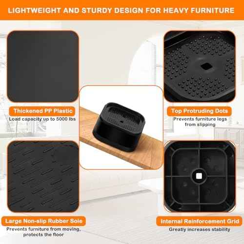 shouwuhho 16 Pack Furniture Risers Adjustable Bed Risers Heavy Duty