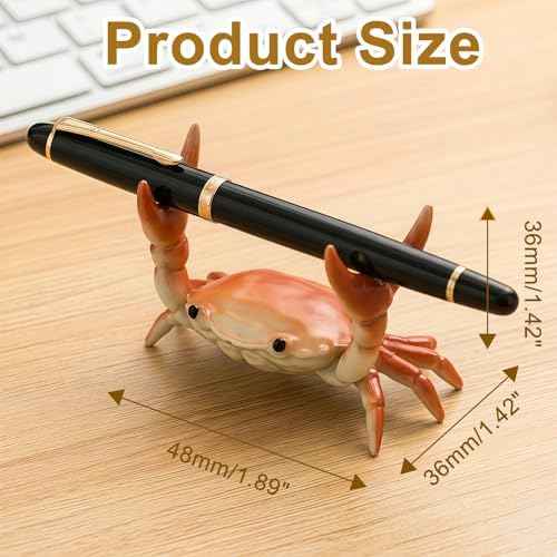 4 Pcs Desk Crab Pen Holder, Creative Weightlifting Crab Pencil Stand, Cute Desktop Organizer for Office Home School Supplies - 4 Assorted Colors