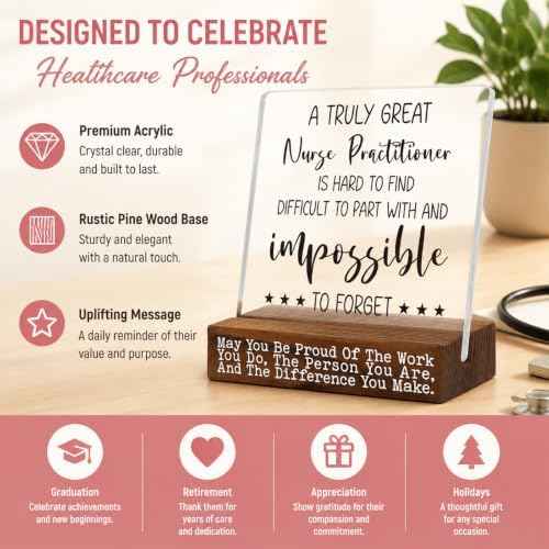 Nurse Practitioner Gifts for Women, Appreciation Desk Sign, Inspirational Gift