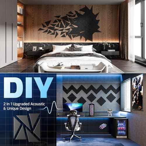 22 Pack Self-Adhesive Acoustic Panels, Sound Proof Foam Panels for Walls