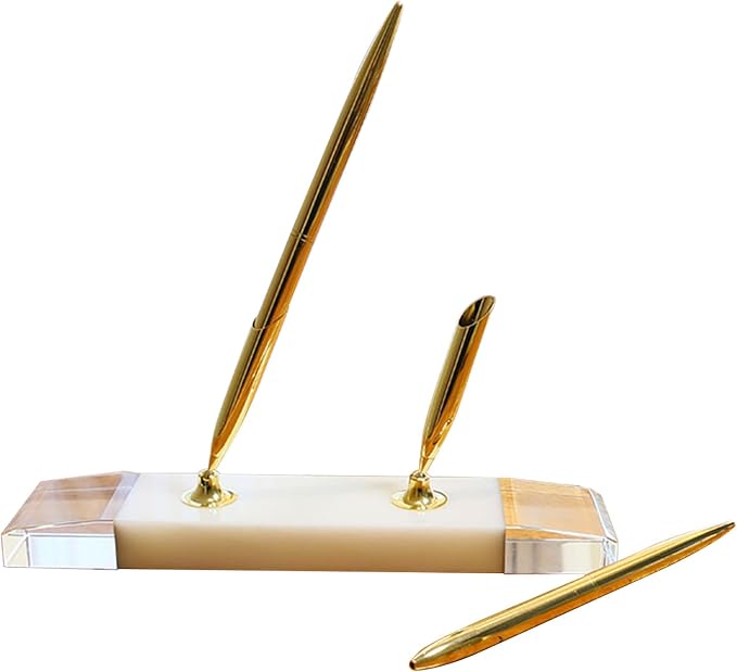 Stone-Style Pen Stand with Zinc Alloy Ballpoint Pen, The best choice by Unknown