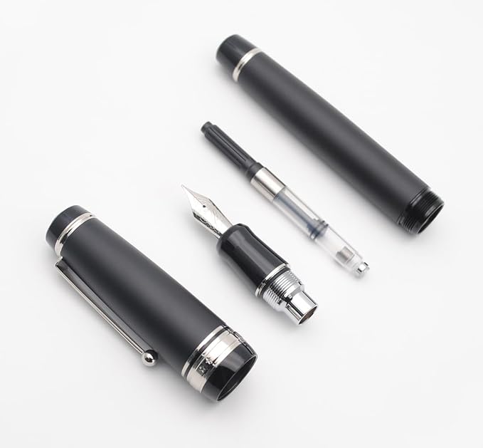 xixixiaozhu Metal Big Fountain Pen Set Medium Nib 0.7mm, Includes Ink Refill - Image 5
