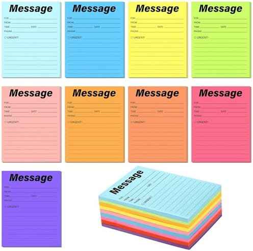 9 Pcs Phone Message Sticky Notes 5 X 3.94inch Assorted Neon Colors
