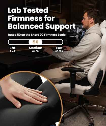 Elevate Series by Everlasting Comfort Doctor Recommended Memory Foam Seat Cushion for Office Chairs & Car - Ergonomic Desk Accessories - Cushions for Tailbone Pain Relief (Charcoal Black, Large)