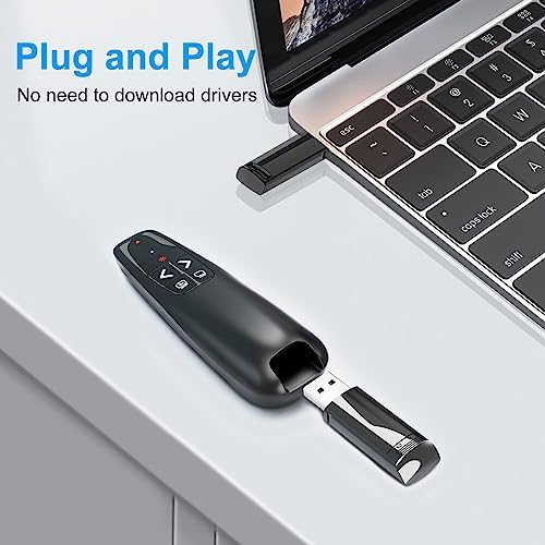 Presentation Clicker for PowerPoint, Wireless Presenter Remote with Laser