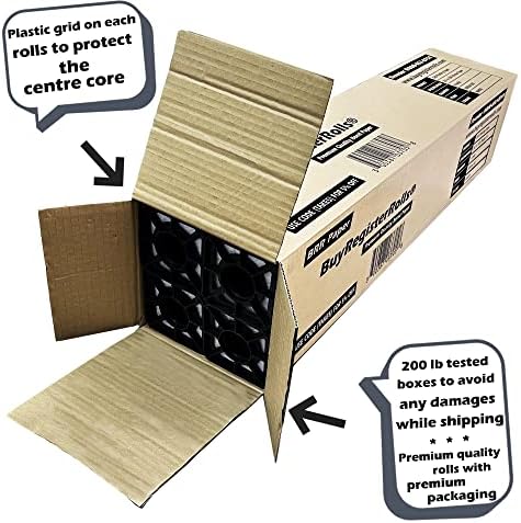36’’ x 150’ Plotter Paper (New & Premium 4 Rolls) 20 lb Uncoated 96 Bright White (75 GSM with 2’’ Core) CAD Paper Rolls For Engineers, Architects, Copy Service Shops w/Inkjet Printers