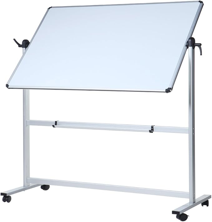 VIZ-PRO Double-Sided Magnetic Mobile Whiteboard, 96 x 48 Inches, Rolling Dry by VIZ-PRO