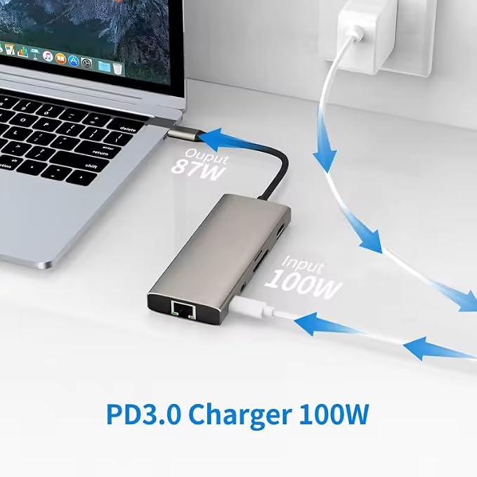 USB C HUB Dongle, 10-in-1 USB C Adapter Docking Station - Image 6