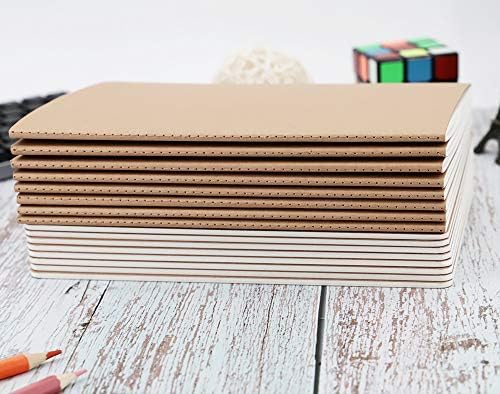 Wotion Kraft Blank Notebook 16 Pack, A5 Journal, 8.3" x 5.5", 60 Pages