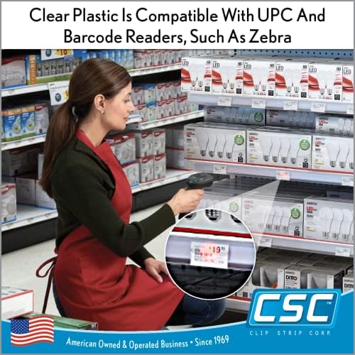Clip Strip Corp. Price/Data Channel Label Holder Chips, Clear Plastic Tags, 3.5" L x 1.25" H, 7.5 Mil Thick, Gondola Shelf Edge, Reusable, Made for Point of Purchase Shelf Molding (250)