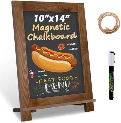 Magnetic Chalkboard 10"x14" Small Chalkboard Signs with Stand