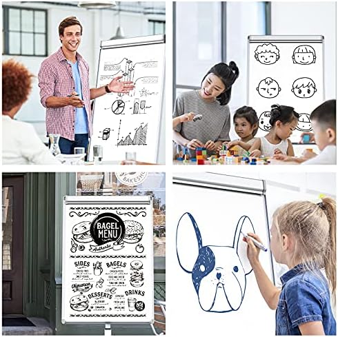 Mobile Whiteboard with Stand 40" x 28" Aluminum Frame