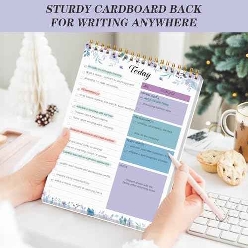 KMQOY To Do List Notepad, Daily Checklist Planner, 6.7" x 9.8", 104 Pages