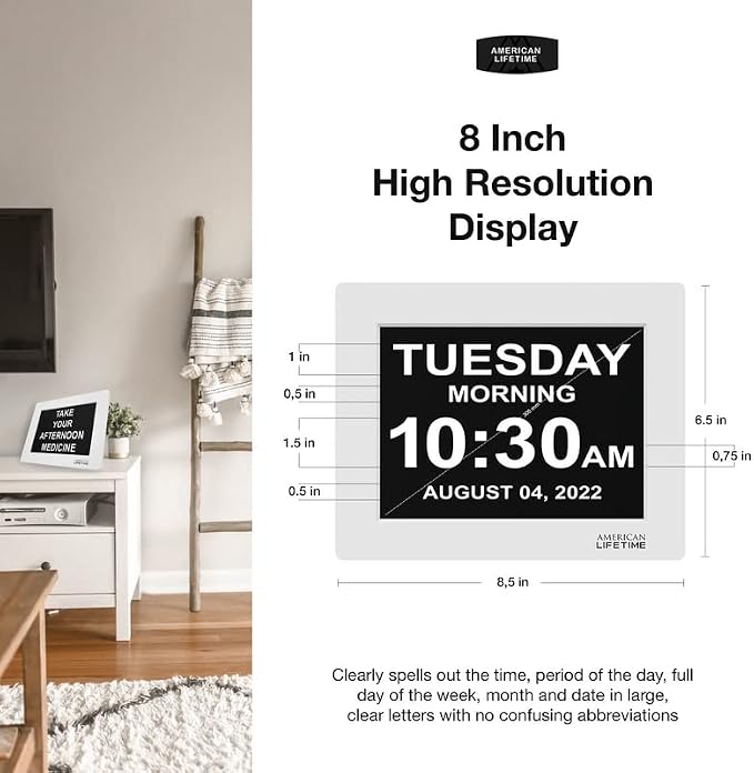American Lifetime 【New 2023】 Dementia Clock Large Digital Clock - Image 4