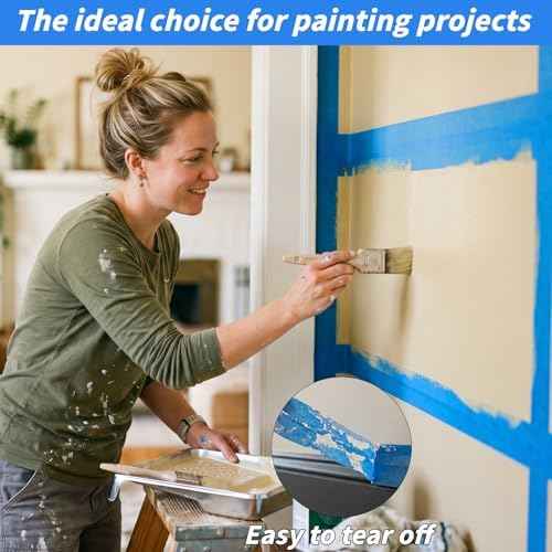 Oleitodh 12 Rolls Blue Painters Tape Bulk 2 inch x 660 Yards, Painters