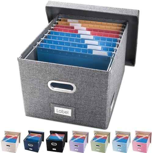 PRANDOM File Organizer Box - Set of 1 Collapsible Decorative Linen