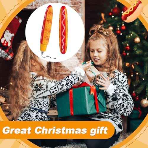 Sayglossy 4 Pcs Hot Dog Writing Pens 0.5 mm Cool Fast Food Fun Decorative Gifts for Back to School Classroom Birthday Party Office Desk Accessories