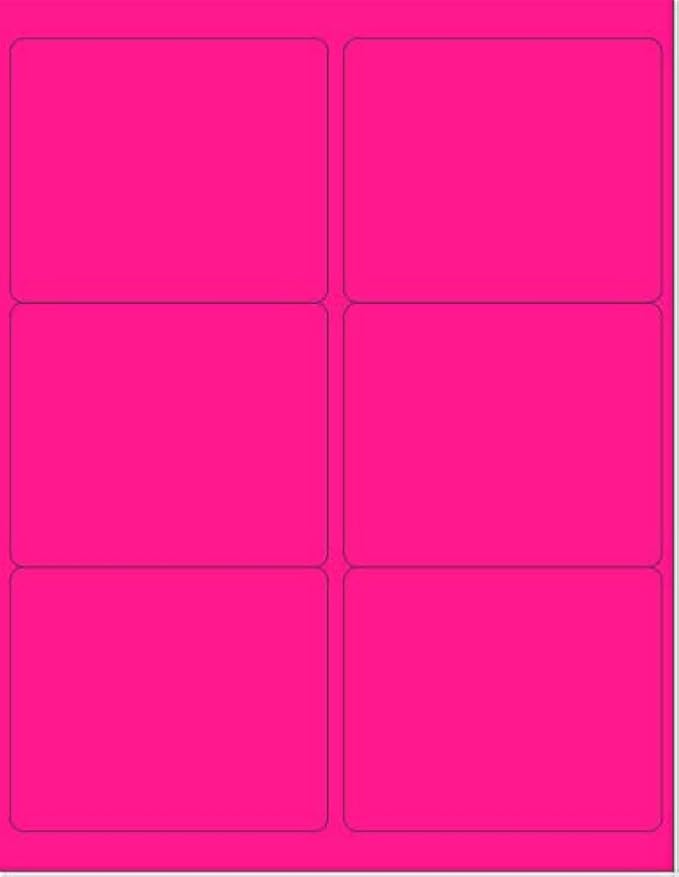 8-1/2 x 11" Neon Color High Light Fluorescent Labels by NextDayLabels