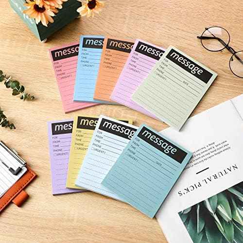 Geyee 9 Pcs Phone Message Pads for Office Super Sticky Notes 4 x 5 Inch