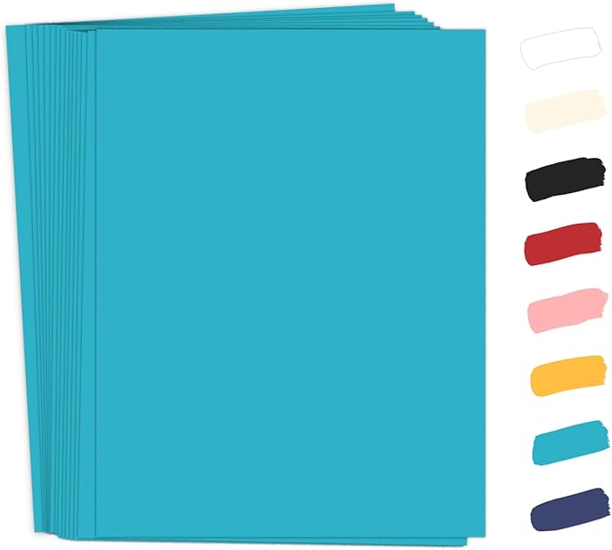 50 Pack Light Blue Cardstock 8.5 x 11 65lb Pastel Paper, Goefun Blue Card Stock by Goefun