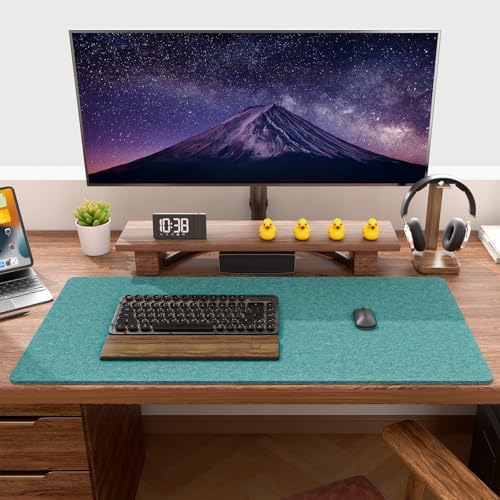 Auhoahsil Felt Desk Mat, Minimalist Large Mouse Pad XXL