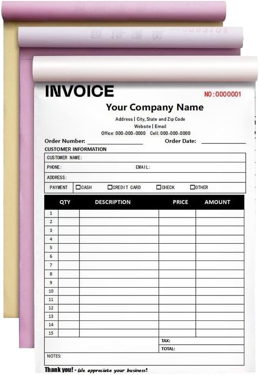 Personalized Invoice Book Custom 2 Part/3 Part Receipt Book Quote Estimate by BFHEFGSUU