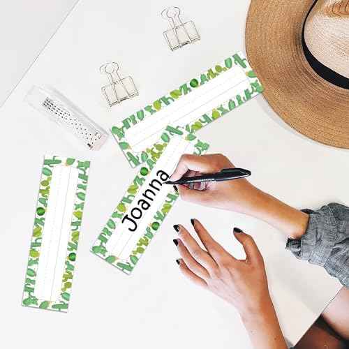50 PCS Classroom Name Tags for Desk, Cactus Student Nameplates for Classroom Cubbies, Back to School Student Desk Name Tags Classroom Name Plates, 10 x 3 inch
