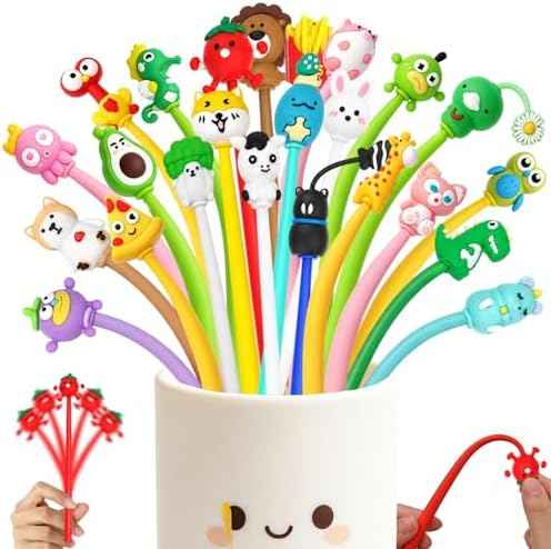 Cartoon Fun Gel Pens, Cute Pen Back to School Gifts Bulk Kawaii Gel Ink Pens for Office Supplies, Classroom Prizes and Birthday (24)