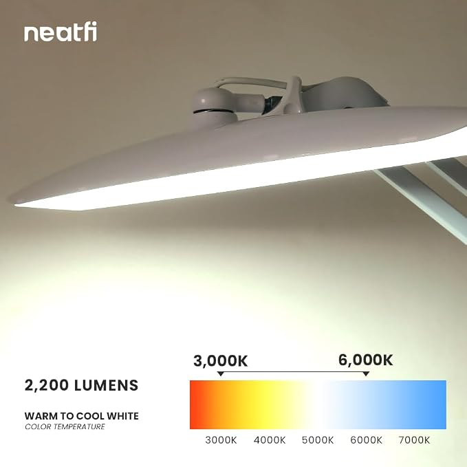 Neatfi XL 2, 200 Lumens LED Task Lamp, 4 Level Brightness, 3 Light Modes - Image 6