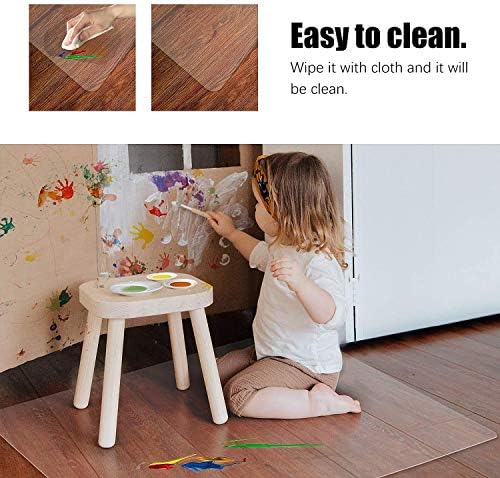 Kuyal Clear Chair Mat, Hard Floor Use, 48" X 53" Desk Chair Mat