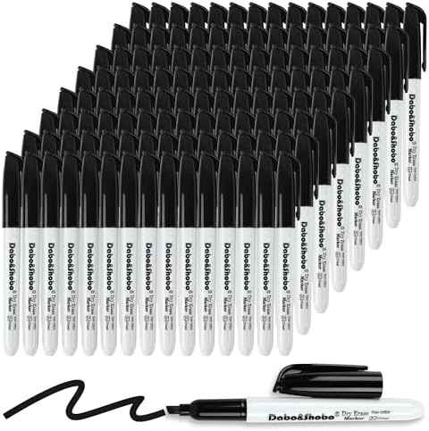 Dabo&Shobo Dry Erase Markers Bulk, 120 Count Black Whiteboard Markers, Low Odor Dry Erase Markers, Chisel Tip, Suitable for School, Office, or Home
