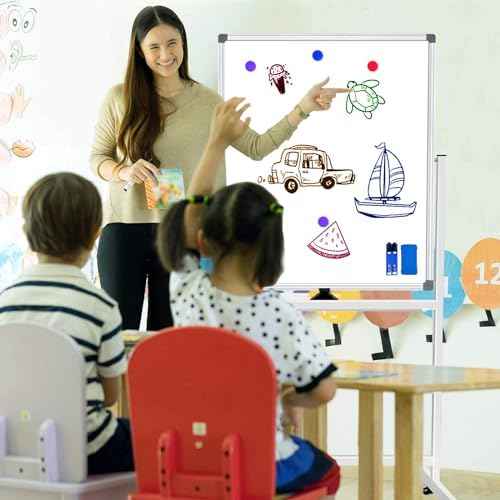 Double-Sided White Board with Stand, 40 X 28 Inch Dry Erase Board