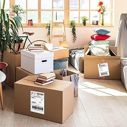 500 Fanfold Direct Thermal Shipping Labels - 4x6, Compatible with Rollo, MUNBYN, iDRPT, Polono, Zebra Thermal Label Printers