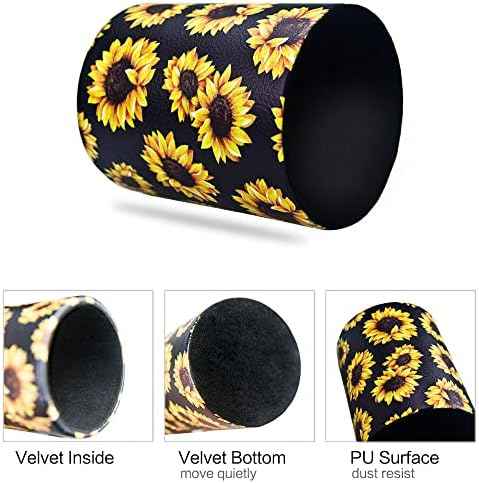 Sunflower Pen Holder, Pencil Holder Desk Organizer for Women Girls, Floral Makeup Brush Holder, Ideal Gift for Office, Classroom, Home(blackSunflower)