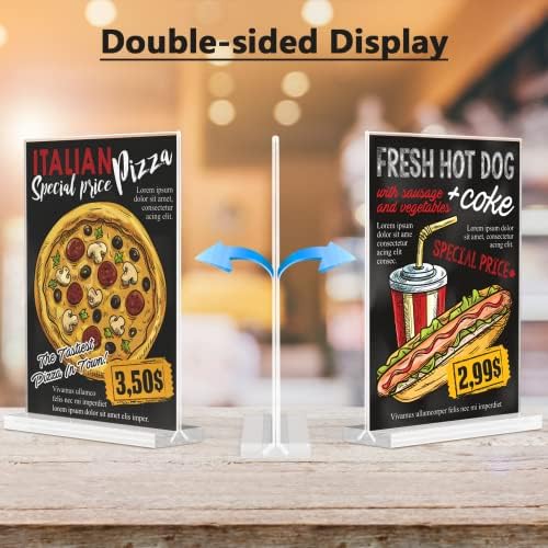MaxGear Acrylic Sign Holder 8.5" x 11" Double Sided Display Stand, 2 Pack