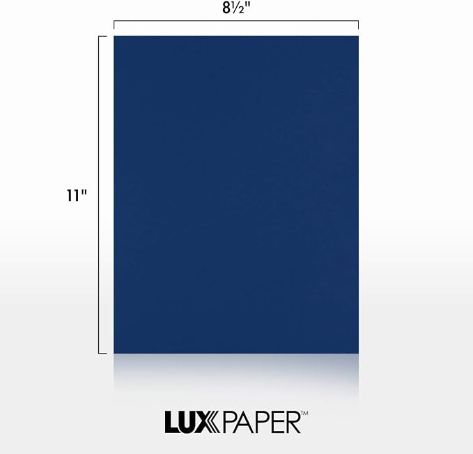 LUXPaper 8.5" x 11" Cardstock | Letter Size | Navy Blue | 100lb. Cover | 50 Qty - Image 3