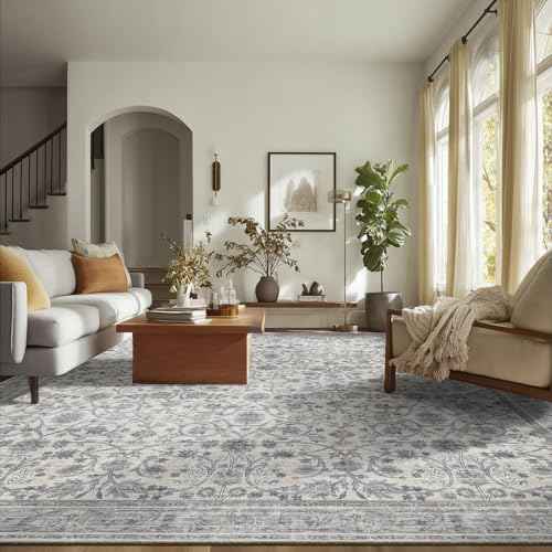 Machine Washable Rugs for Living Room: 8x10 Area Rugs for Bedroom