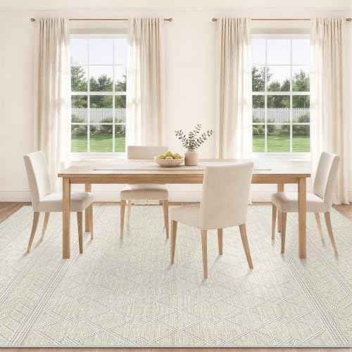 8x10 Area Rug For Living Room, Washable Gray Rugs Non Slip Low Pile