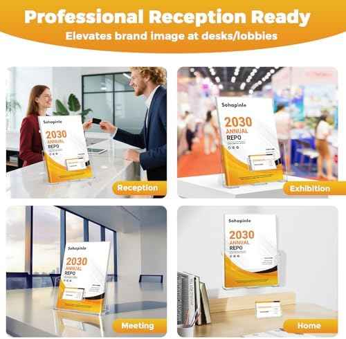 Acrylic Brochure Holder 8.5 x 11 inch 2 Pack Clear Literature Flyer Holders Plastic Rack Card Display Stand Thicker Countertop Organizer for Pamphlets Magazines Booklets Menus, Desk & Wall Mount