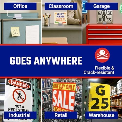 Master Magnetics Magnetic Sign Holder Pack - Magnetic Sign Holders for Door Frames, Metal Shelves, Whiteboards - Powerful Magnet - Retail EZ Grip Holder - 3" L x 1" W x 0.75" H - 25-Pack
