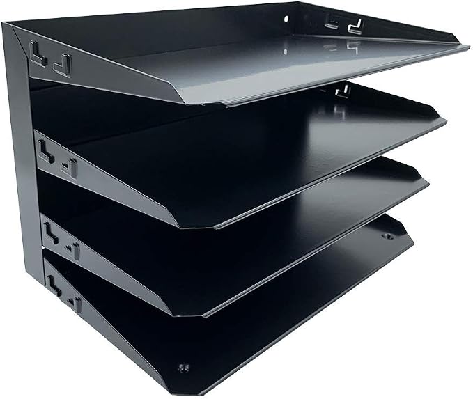 Huron Desktop Horizontal 4-Slot Legal File Binder Organizer Storage Letter Tray - Image 3