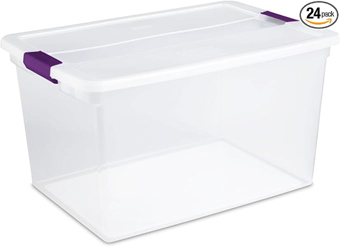 Sterilite 24-Pack 66 Quart ClearView Latch Box, Stackable Organizer Bins by Sterilite