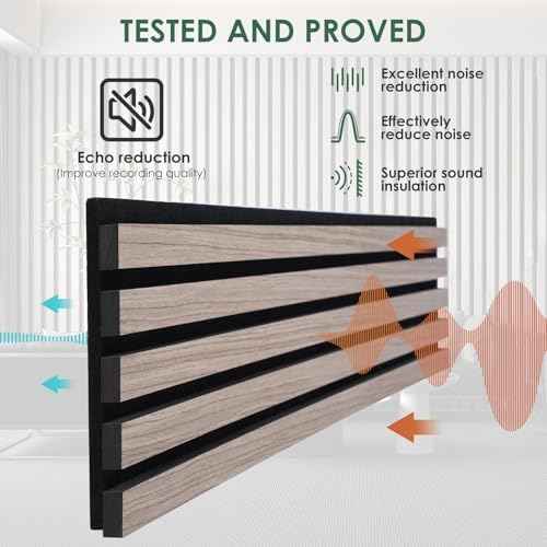 VallisCo 4-Piece Wood Slat Acoustic Panels for Stylish Interior Decor